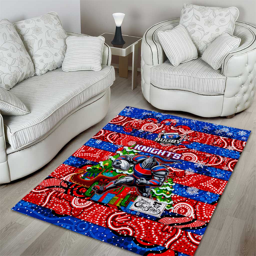 Knights Rugby Merry Christmas Area Rug Indigenous Australian Art - Vibe Hoodie Shop