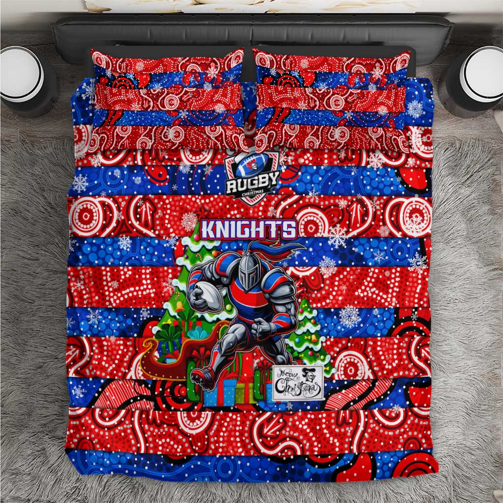 Knights Rugby Merry Christmas Bedding Set Indigenous Australian Art - Vibe Hoodie Shop