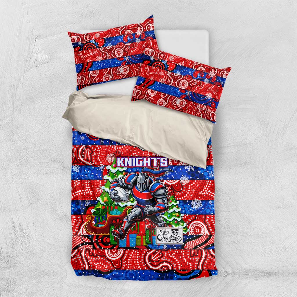 Knights Rugby Merry Christmas Bedding Set Indigenous Australian Art - Vibe Hoodie Shop