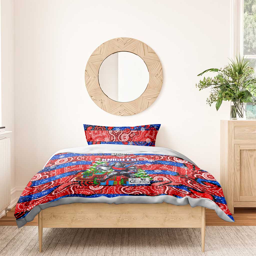 Knights Rugby Merry Christmas Bedding Set Indigenous Australian Art - Vibe Hoodie Shop
