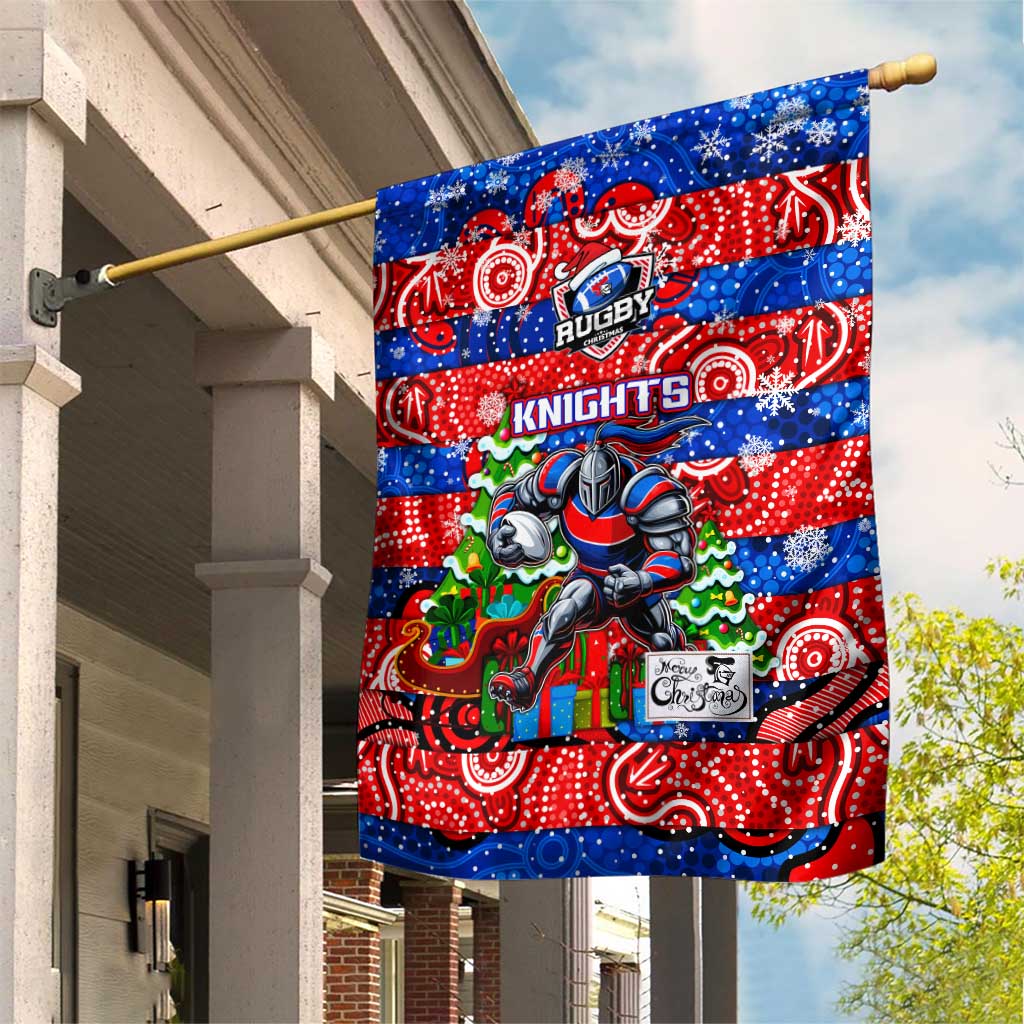 Knights Rugby Merry Christmas Garden Flag Indigenous Australian Art - Vibe Hoodie Shop