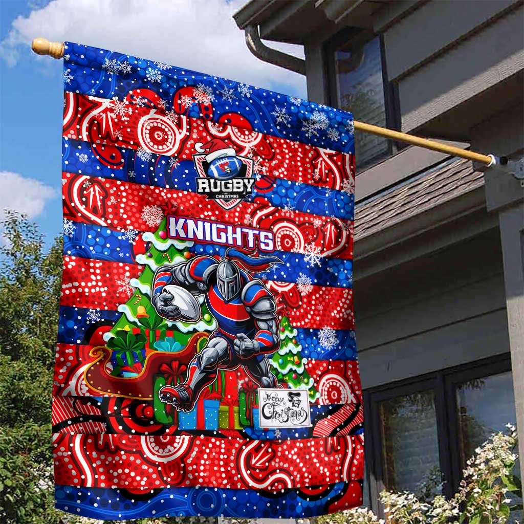 Knights Rugby Merry Christmas Garden Flag Indigenous Australian Art - Vibe Hoodie Shop