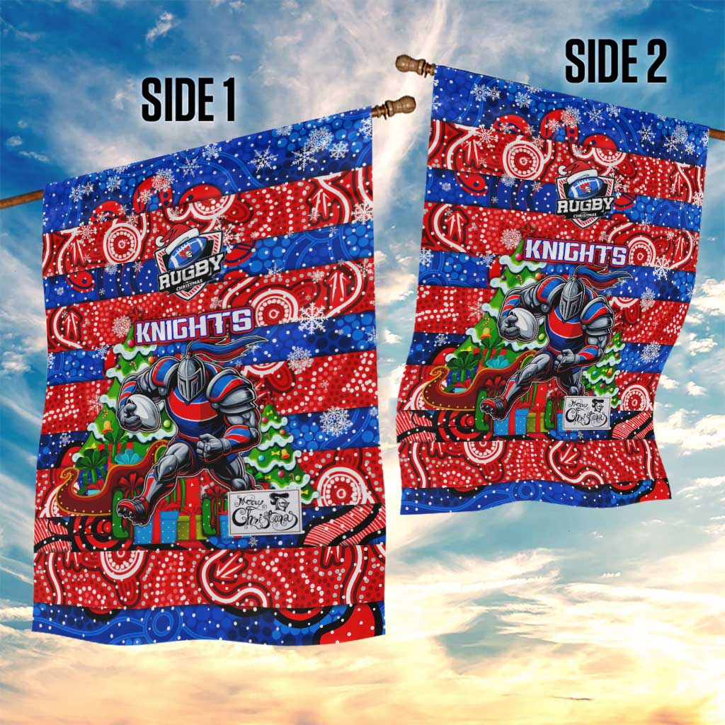 Knights Rugby Merry Christmas Garden Flag Indigenous Australian Art - Vibe Hoodie Shop