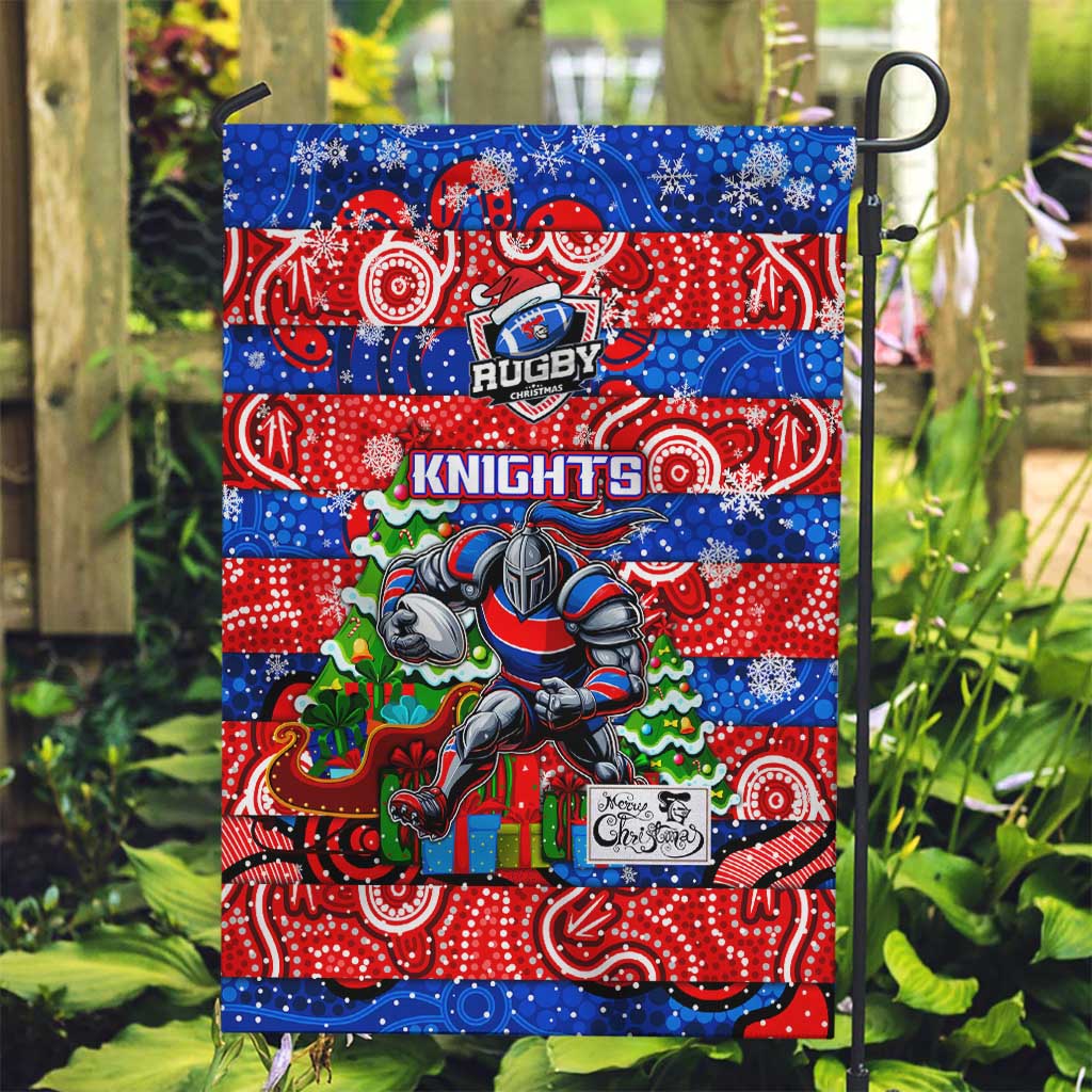 Knights Rugby Merry Christmas Garden Flag Indigenous Australian Art - Vibe Hoodie Shop