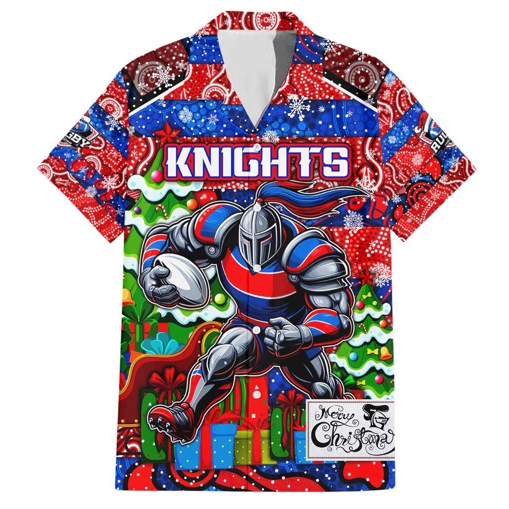 Custom Knights Rugby Merry Christmas Hawaiian Shirt Indigenous Australian Art - Vibe Hoodie Shop