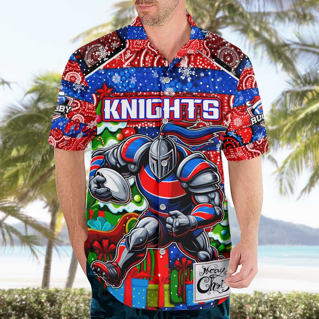 Custom Knights Rugby Merry Christmas Hawaiian Shirt Indigenous Australian Art - Vibe Hoodie Shop