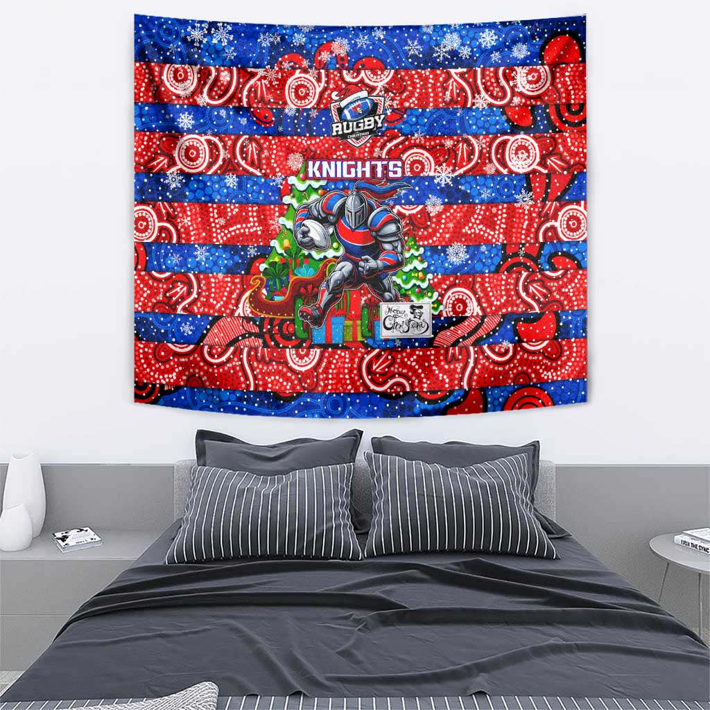 Knights Rugby Merry Christmas Tapestry Indigenous Australian Art - Vibe Hoodie Shop