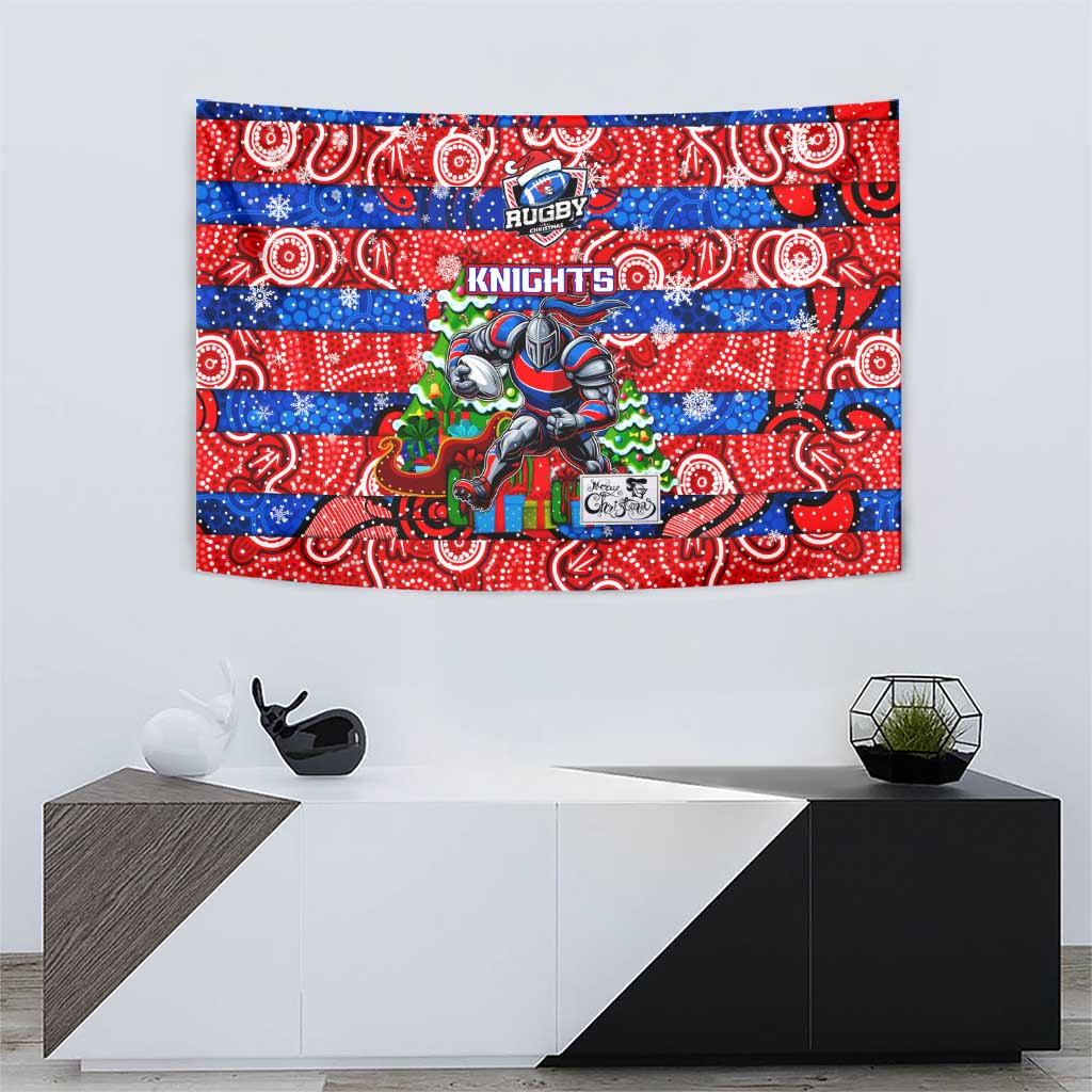 Knights Rugby Merry Christmas Tapestry Indigenous Australian Art - Vibe Hoodie Shop