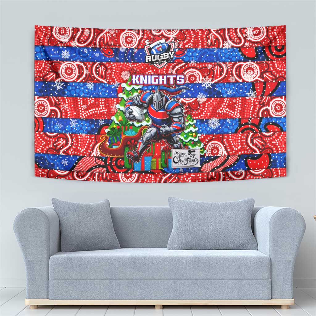 Knights Rugby Merry Christmas Tapestry Indigenous Australian Art - Vibe Hoodie Shop