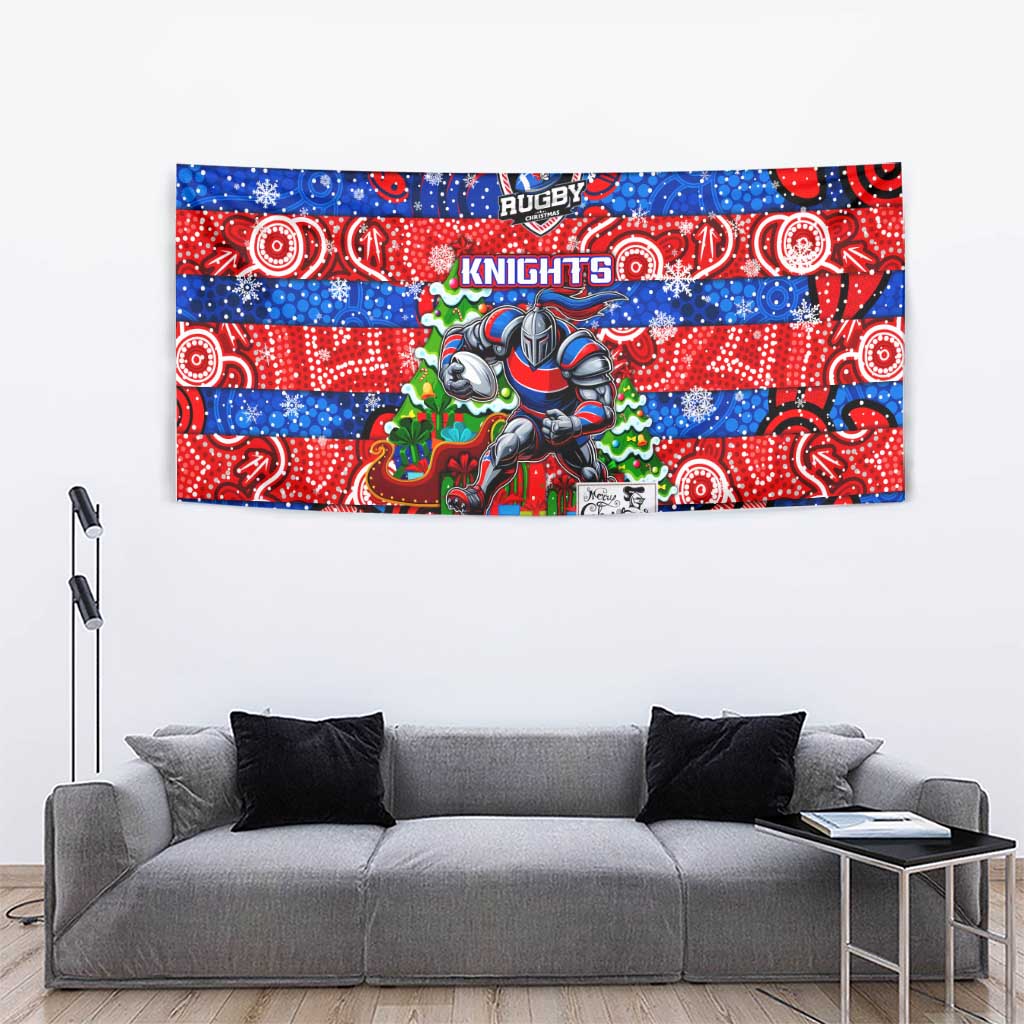 Knights Rugby Merry Christmas Tapestry Indigenous Australian Art - Vibe Hoodie Shop