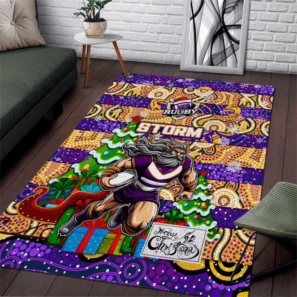 Storm Rugby Merry Christmas Area Rug Indigenous Australian Art - Vibe Hoodie Shop