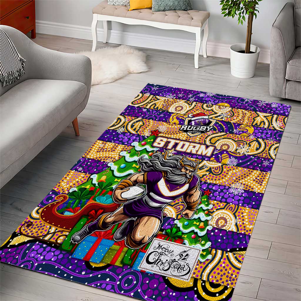 Storm Rugby Merry Christmas Area Rug Indigenous Australian Art - Vibe Hoodie Shop