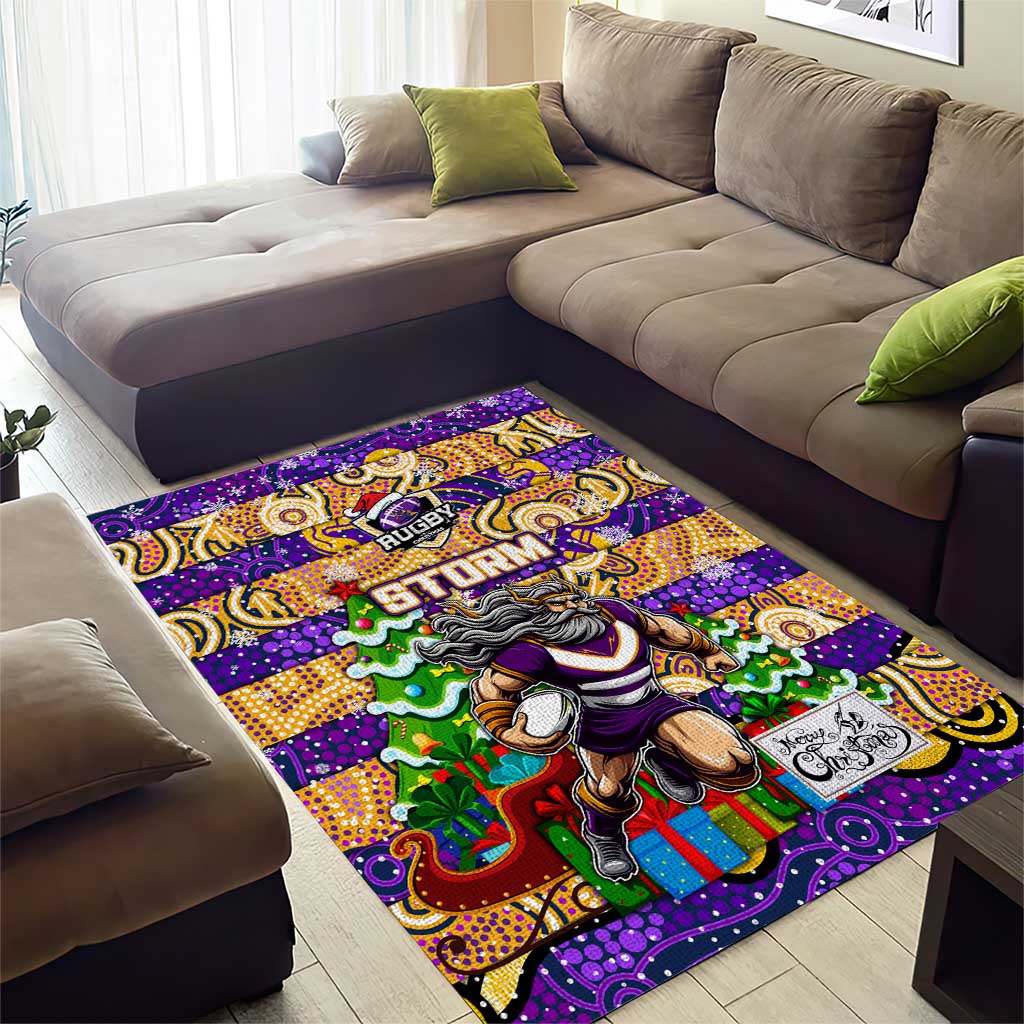 Storm Rugby Merry Christmas Area Rug Indigenous Australian Art - Vibe Hoodie Shop