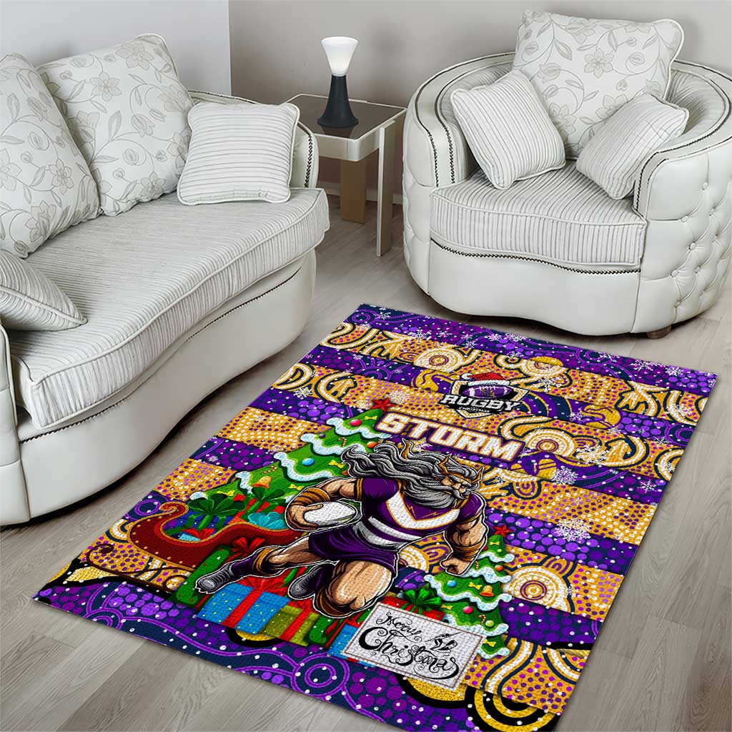 Storm Rugby Merry Christmas Area Rug Indigenous Australian Art - Vibe Hoodie Shop