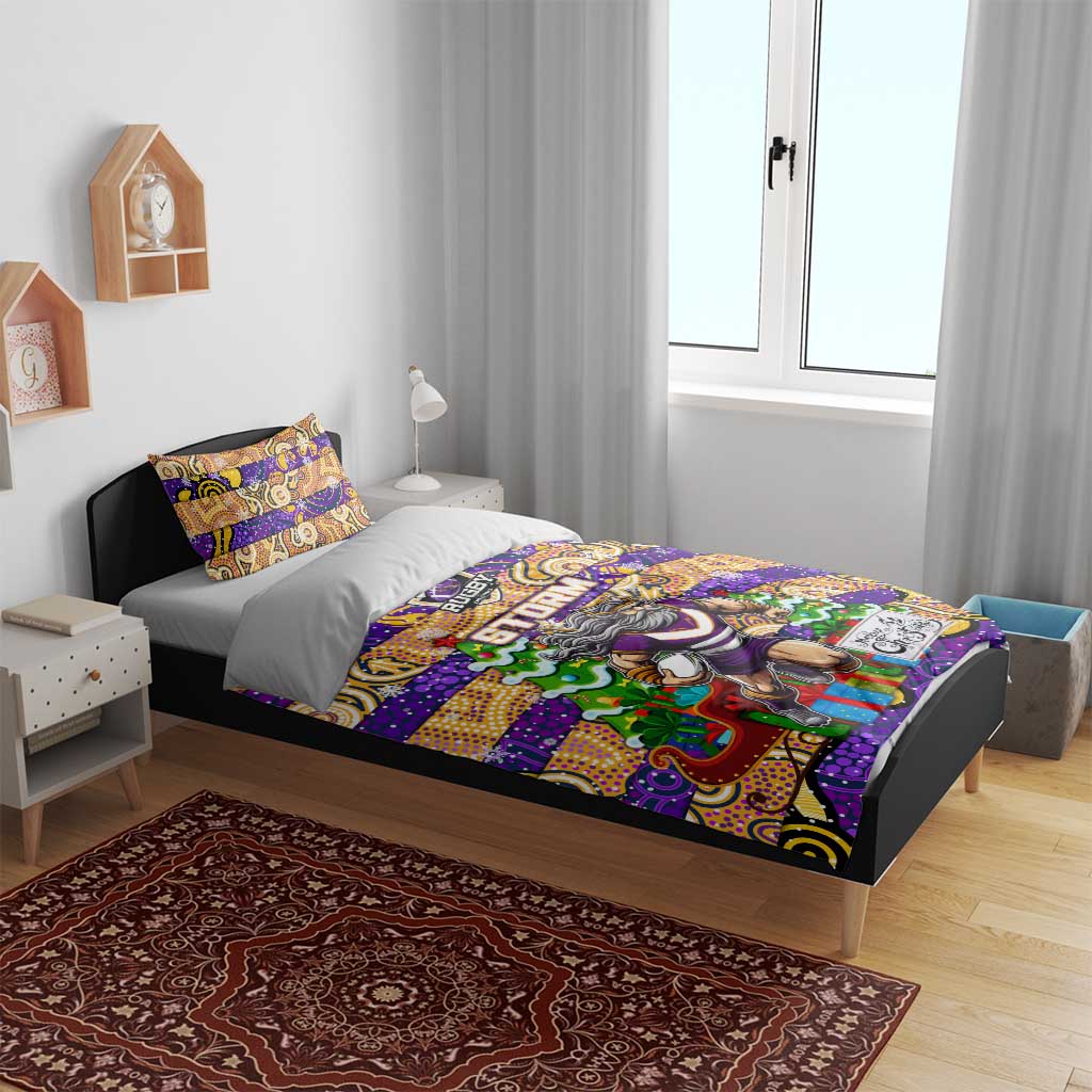 Storm Rugby Merry Christmas Bedding Set Indigenous Australian Art - Vibe Hoodie Shop