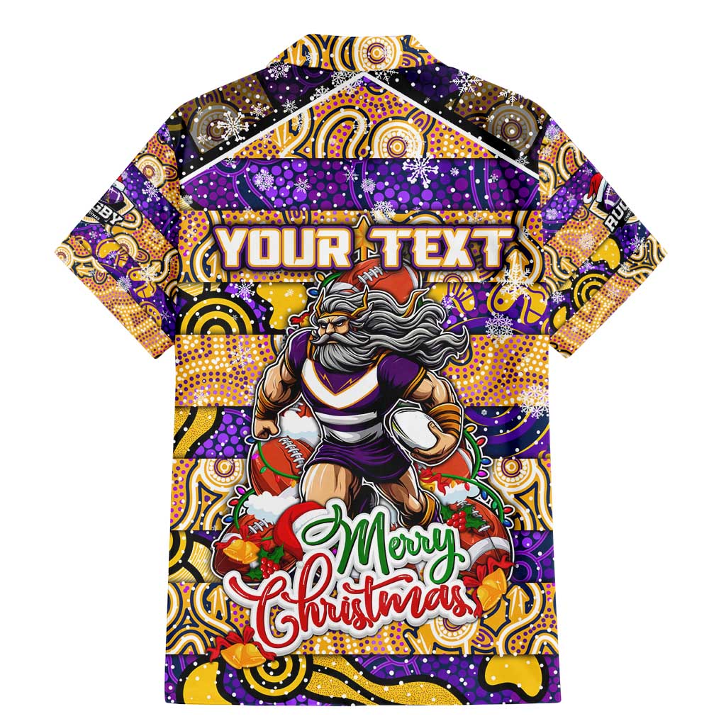 Custom Storm Rugby Merry Christmas Family Matching Mermaid Dress and Hawaiian Shirt Indigenous Australian Art