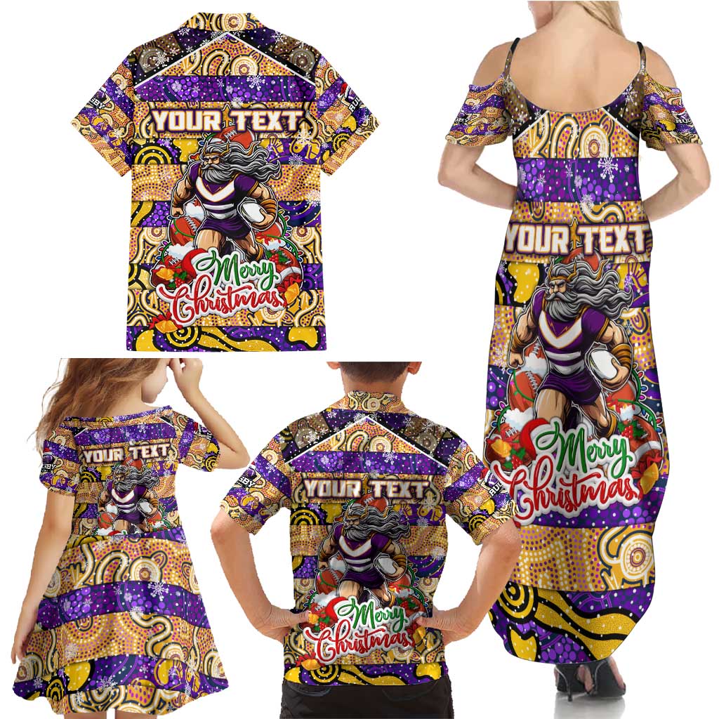 Custom Storm Rugby Merry Christmas Family Matching Summer Maxi Dress and Hawaiian Shirt Indigenous Australian Art