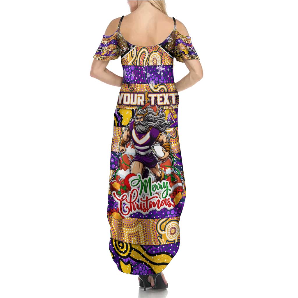 Custom Storm Rugby Merry Christmas Family Matching Summer Maxi Dress and Hawaiian Shirt Indigenous Australian Art