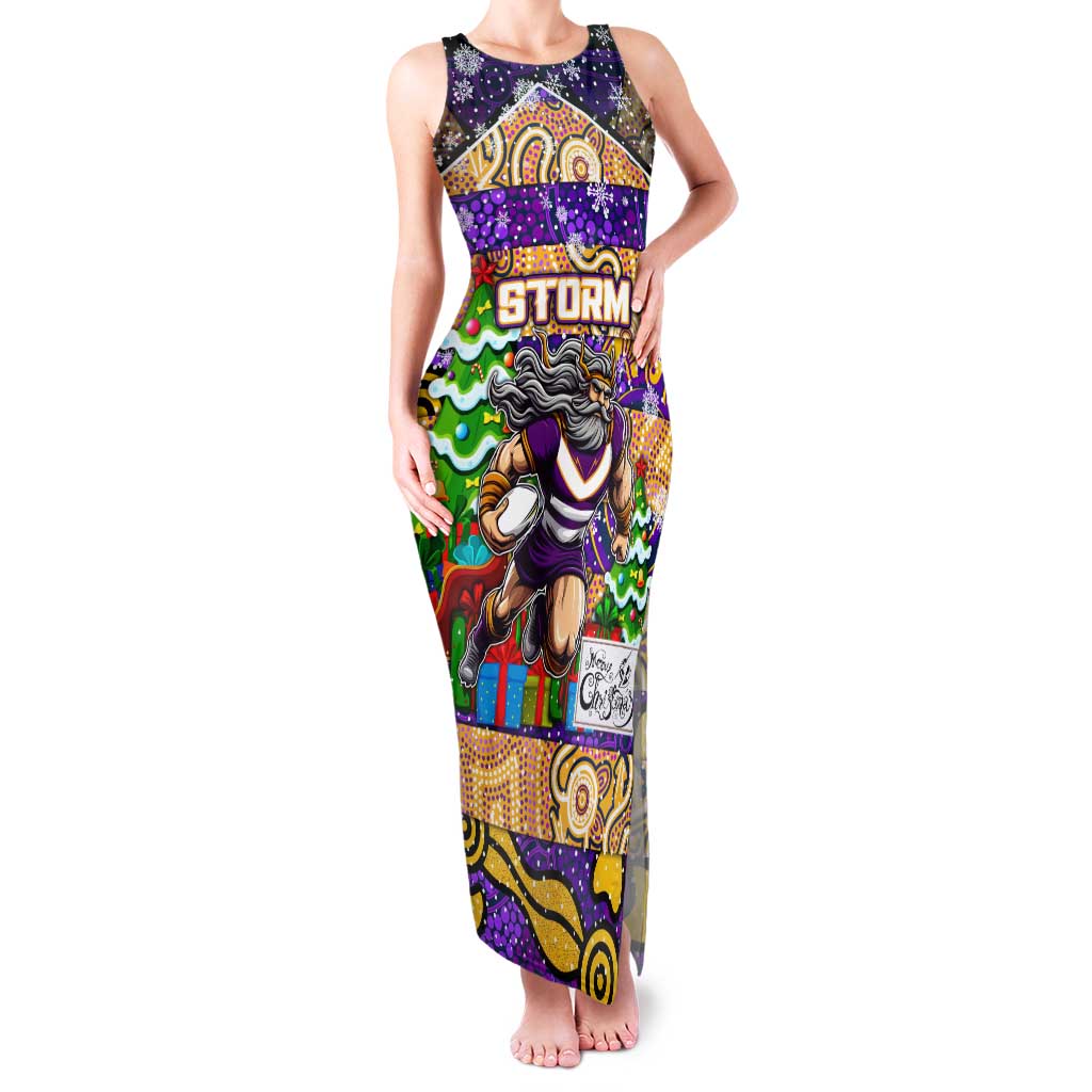 Custom Storm Rugby Merry Christmas Family Matching Tank Maxi Dress and Hawaiian Shirt Indigenous Australian Art