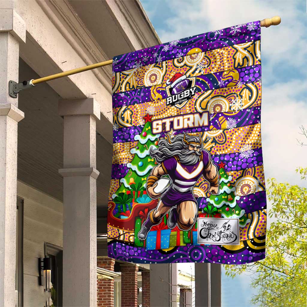 Storm Rugby Merry Christmas Garden Flag Indigenous Australian Art - Vibe Hoodie Shop