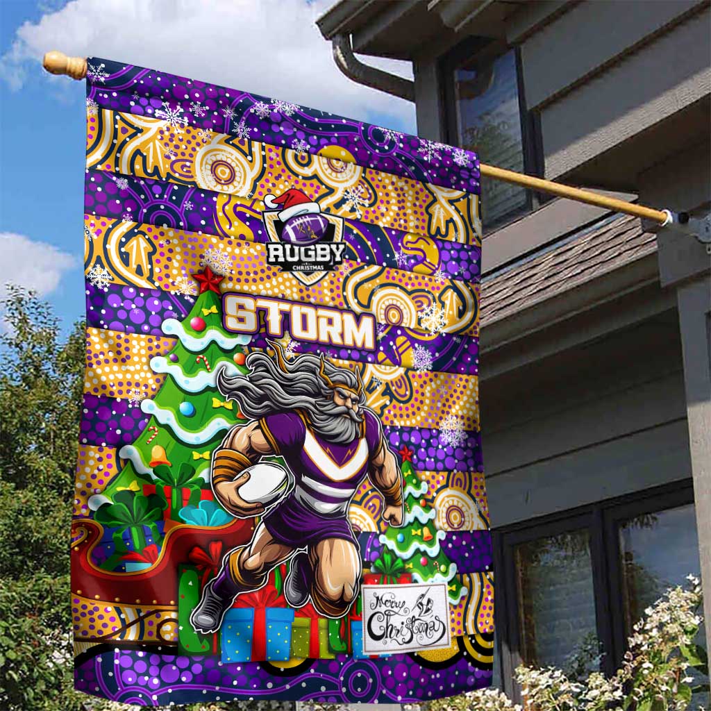 Storm Rugby Merry Christmas Garden Flag Indigenous Australian Art - Vibe Hoodie Shop