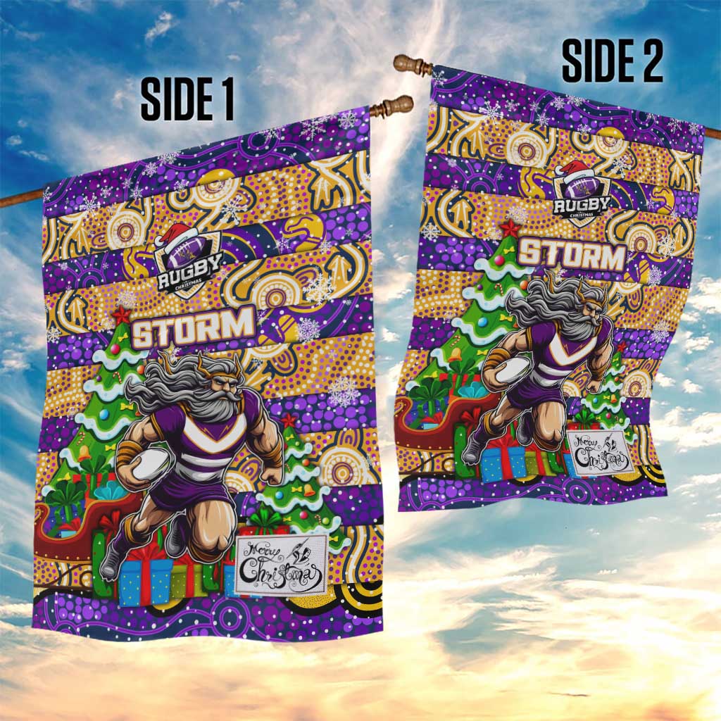 Storm Rugby Merry Christmas Garden Flag Indigenous Australian Art - Vibe Hoodie Shop