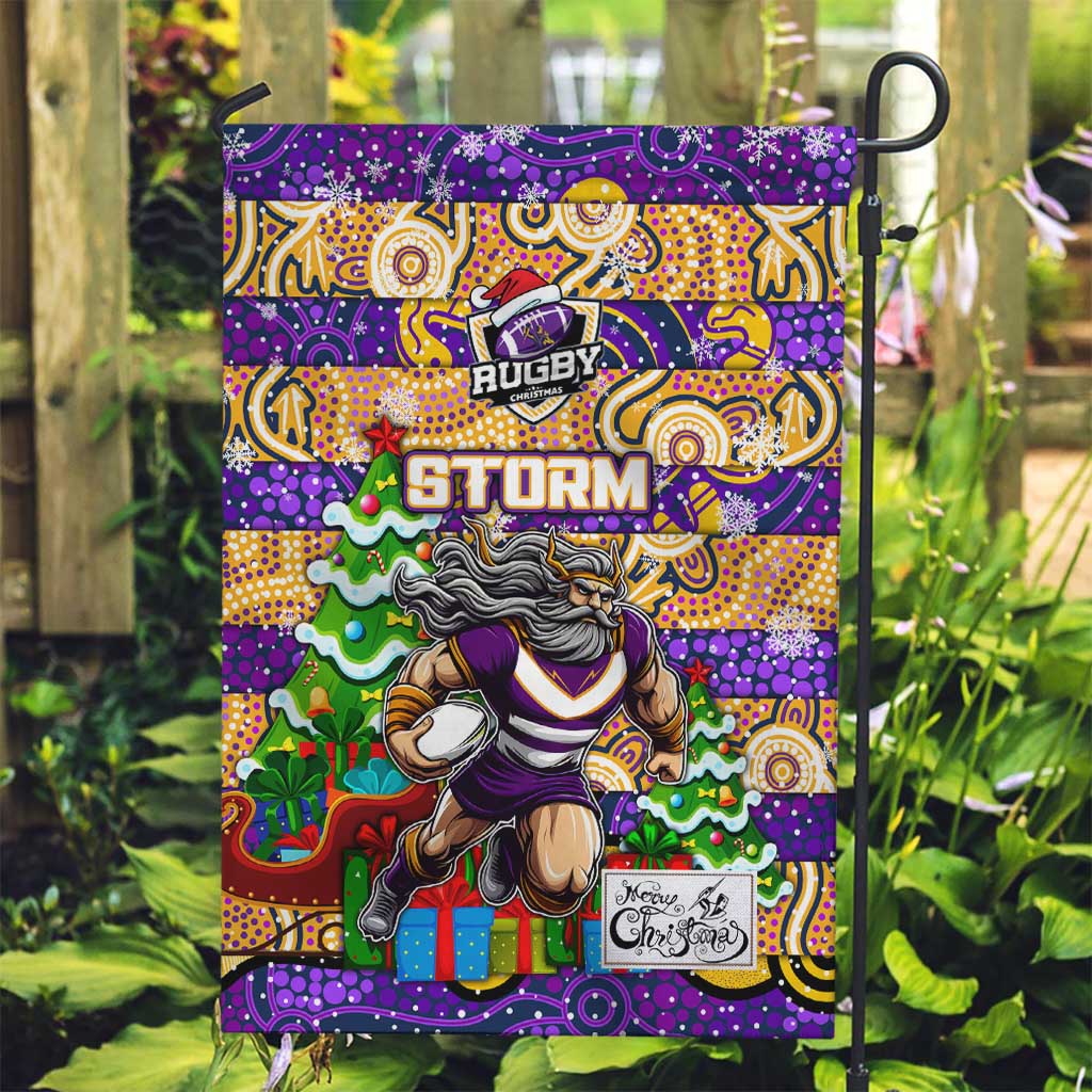 Storm Rugby Merry Christmas Garden Flag Indigenous Australian Art - Vibe Hoodie Shop