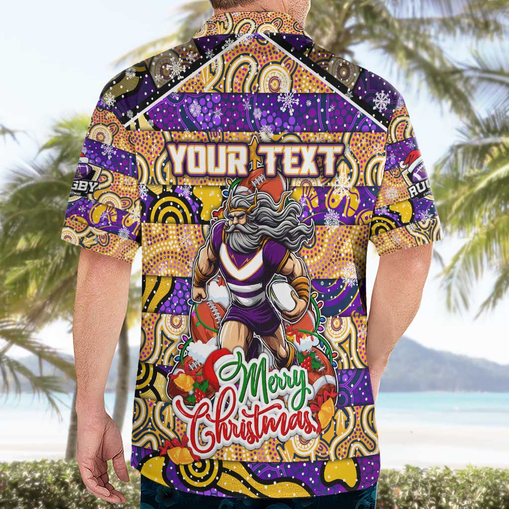 Custom Storm Rugby Merry Christmas Hawaiian Shirt Indigenous Australian Art - Vibe Hoodie Shop