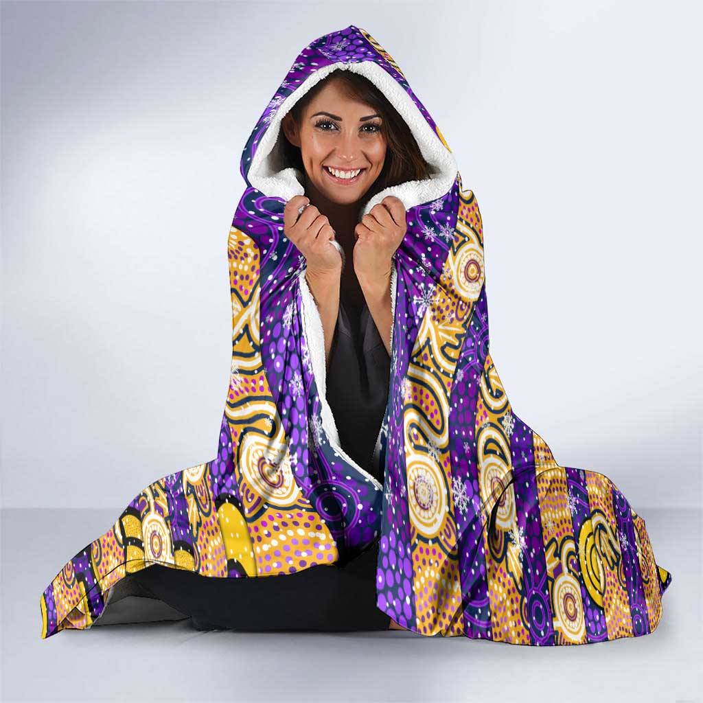 Storm Rugby Merry Christmas Hooded Blanket Indigenous Australian Art