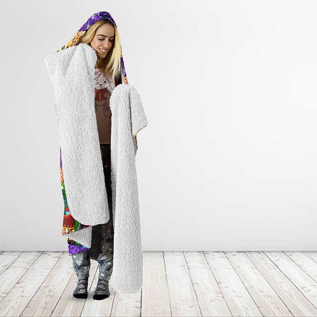 Storm Rugby Merry Christmas Hooded Blanket Indigenous Australian Art