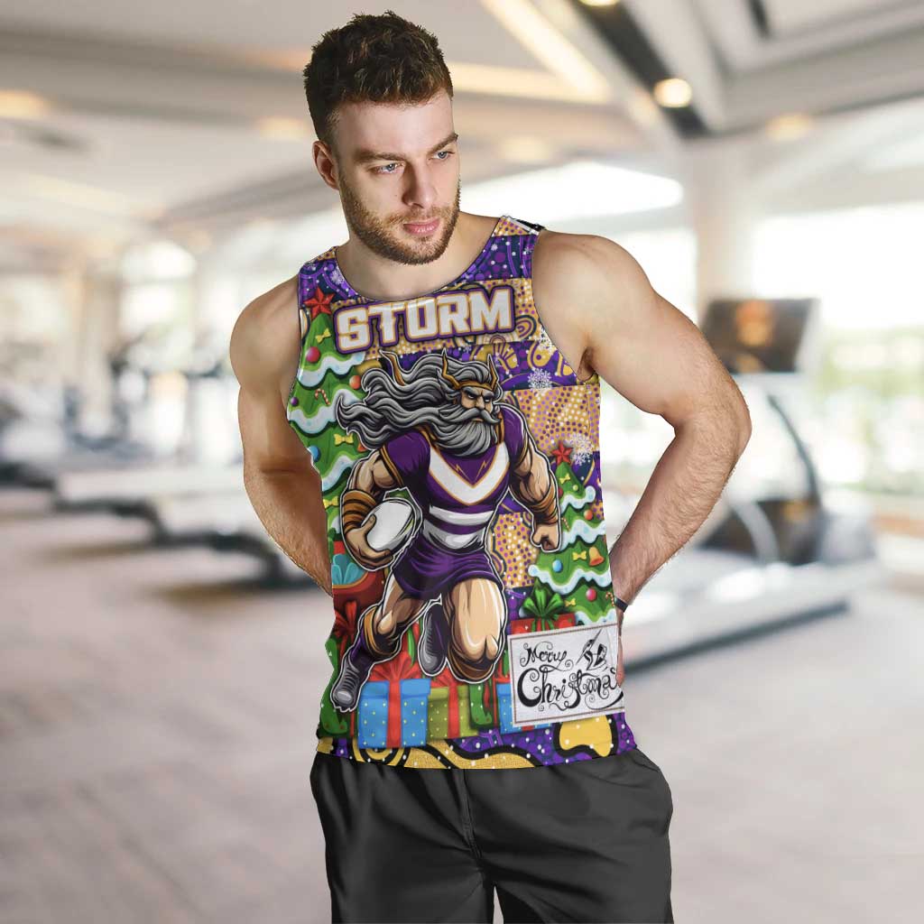 Custom Storm Rugby Merry Christmas Men Tank Top Indigenous Australian Art - Vibe Hoodie Shop
