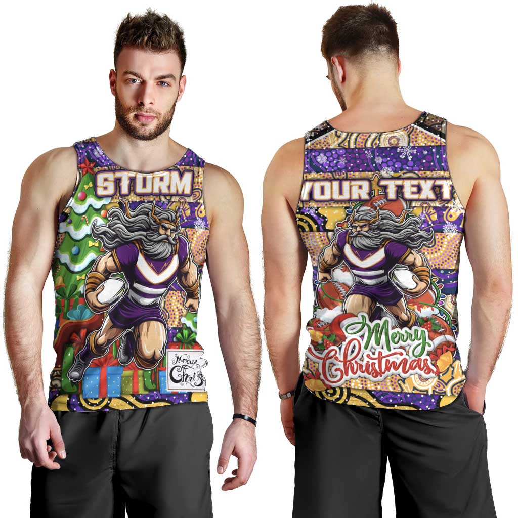 Custom Storm Rugby Merry Christmas Men Tank Top Indigenous Australian Art - Vibe Hoodie Shop