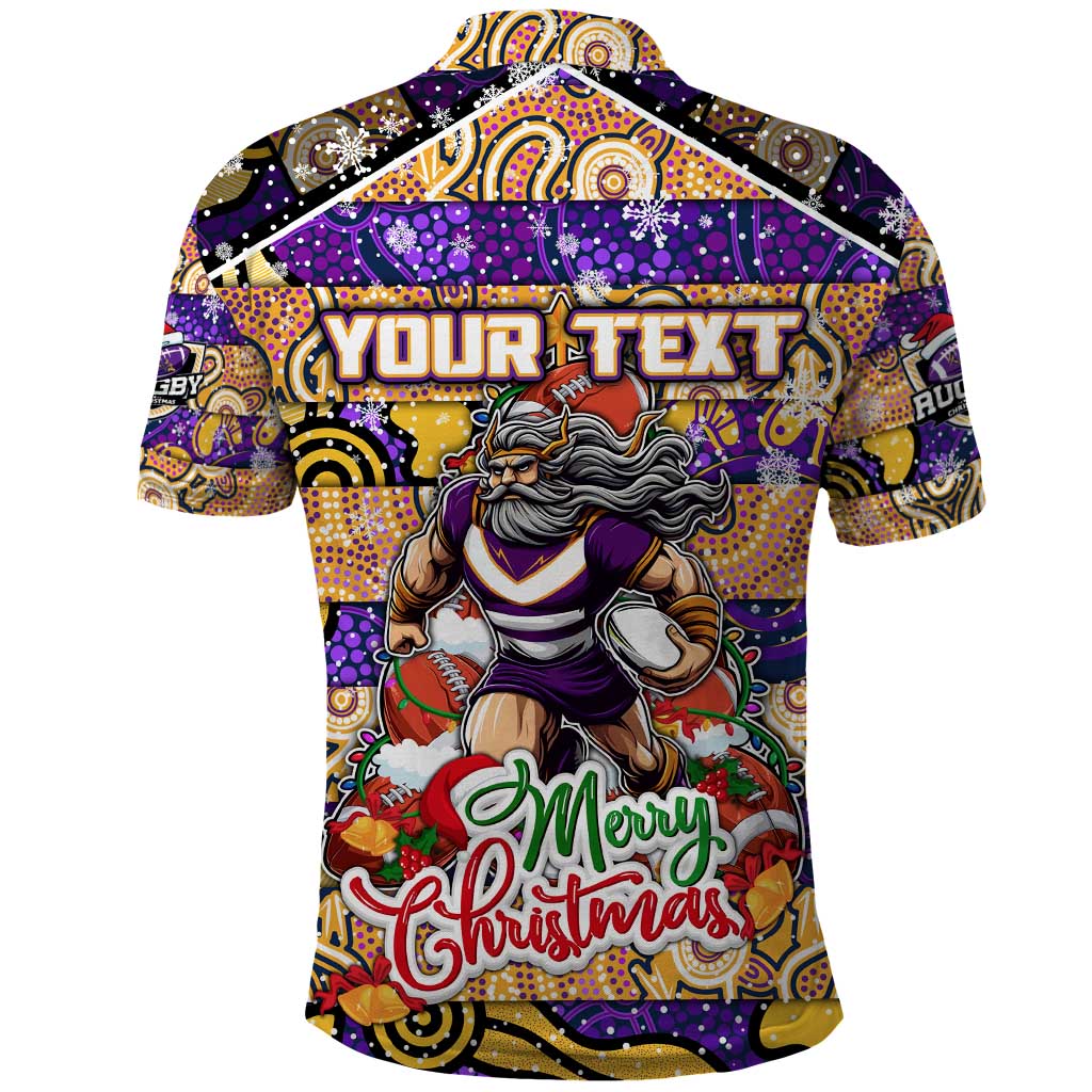 Custom Storm Rugby Merry Christmas Polo Shirt Indigenous Australian Art - Vibe Hoodie Shop