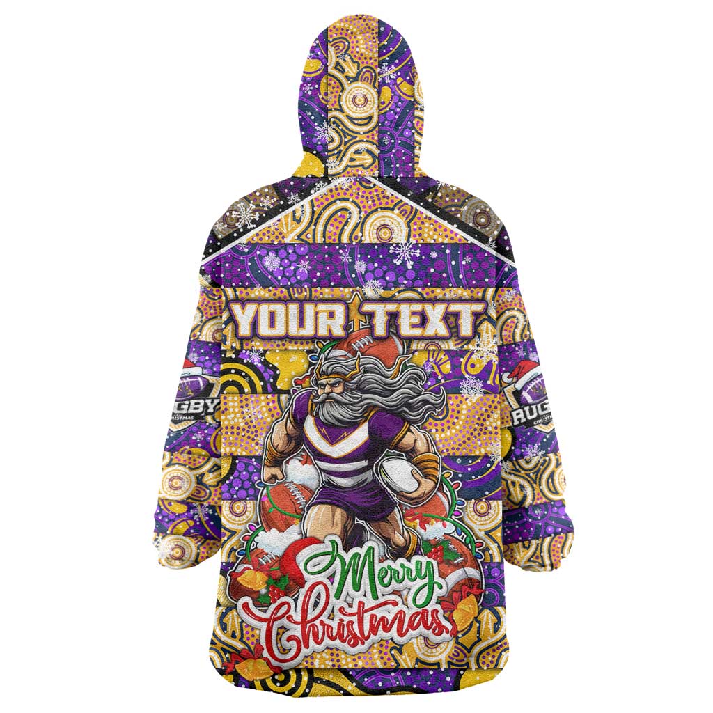 Custom Storm Rugby Merry Christmas Wearable Blanket Hoodie Indigenous Australian Art - Vibe Hoodie Shop