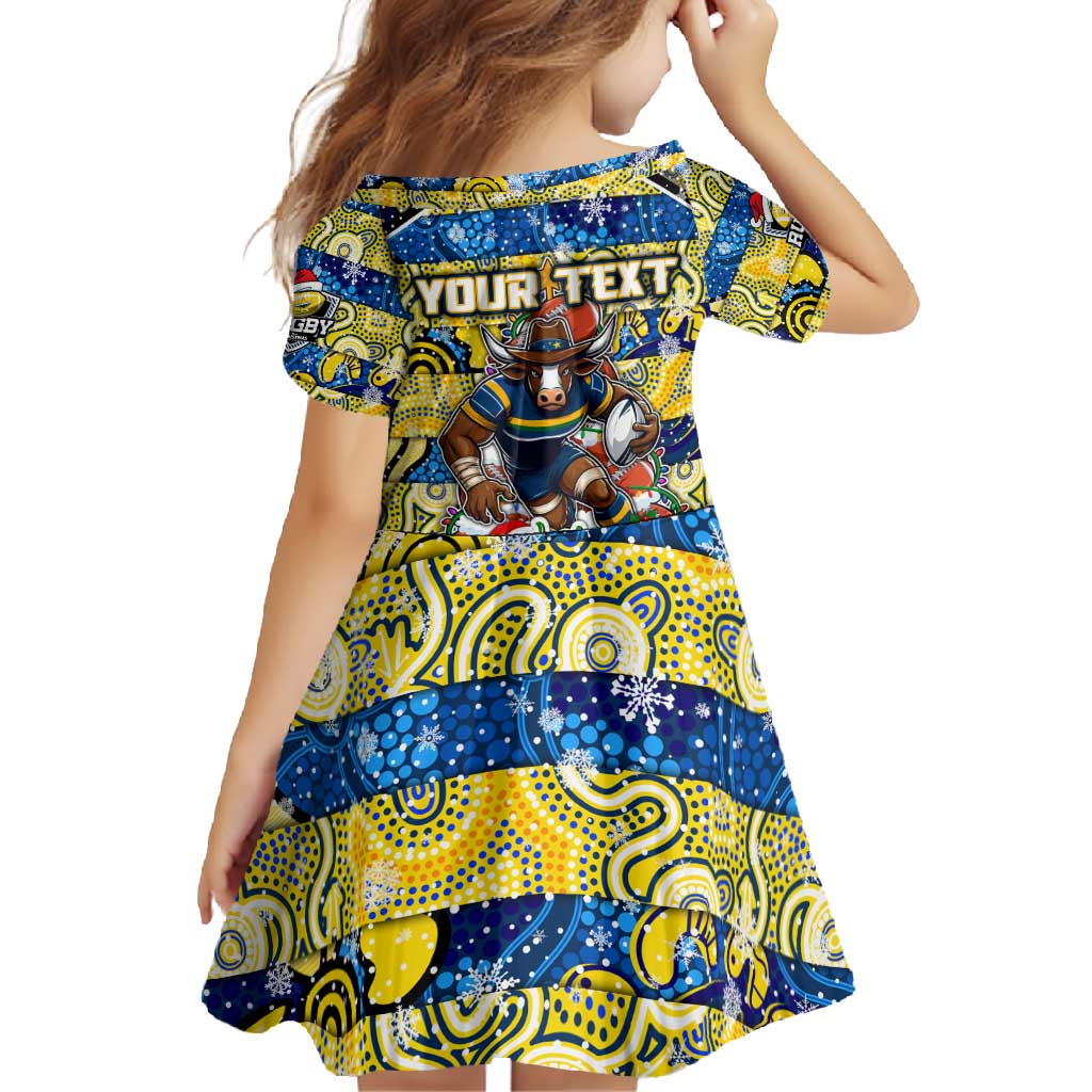 Custom Cowboys Rugby Merry Christmas Family Matching Off Shoulder Maxi Dress and Hawaiian Shirt Indigenous Australian Art