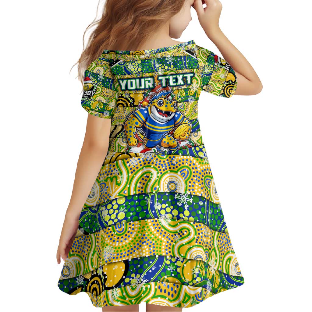Custom Eels Rugby Merry Christmas Family Matching Mermaid Dress and Hawaiian Shirt Indigenous Australian Art