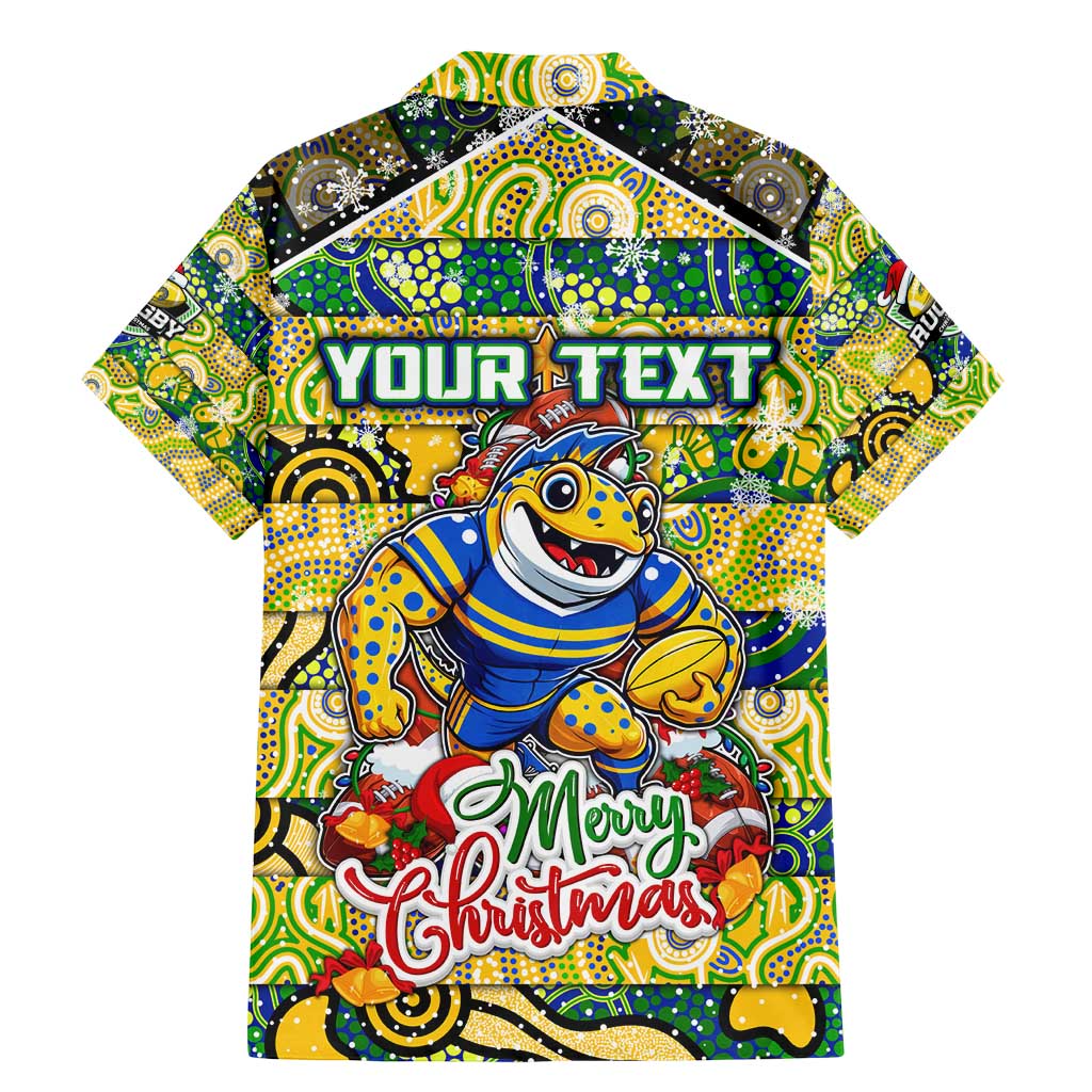 Custom Eels Rugby Merry Christmas Family Matching Mermaid Dress and Hawaiian Shirt Indigenous Australian Art