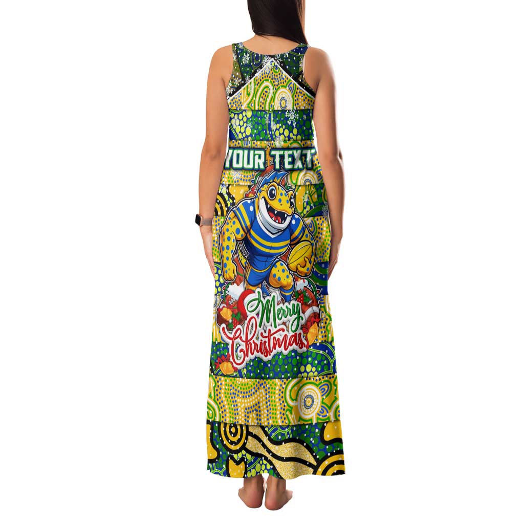 Custom Eels Rugby Merry Christmas Family Matching Tank Maxi Dress and Hawaiian Shirt Indigenous Australian Art