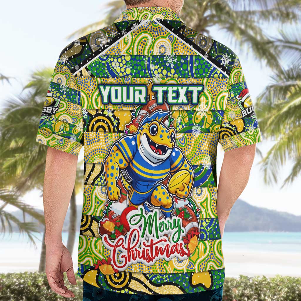 Custom Eels Rugby Merry Christmas Hawaiian Shirt Indigenous Australian Art - Vibe Hoodie Shop