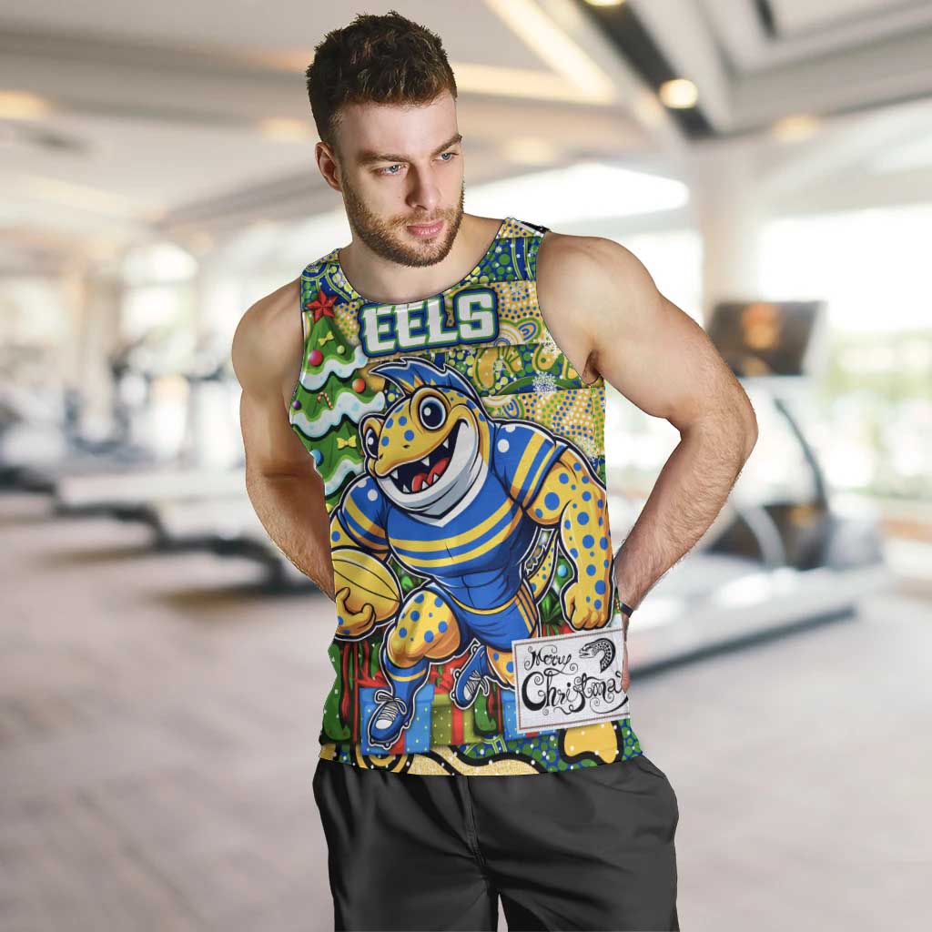 Custom Eels Rugby Merry Christmas Men Tank Top Indigenous Australian Art - Vibe Hoodie Shop