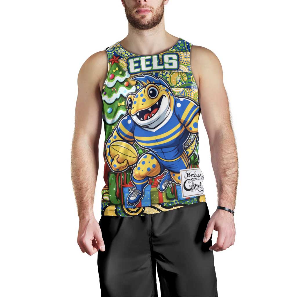 Custom Eels Rugby Merry Christmas Men Tank Top Indigenous Australian Art - Vibe Hoodie Shop