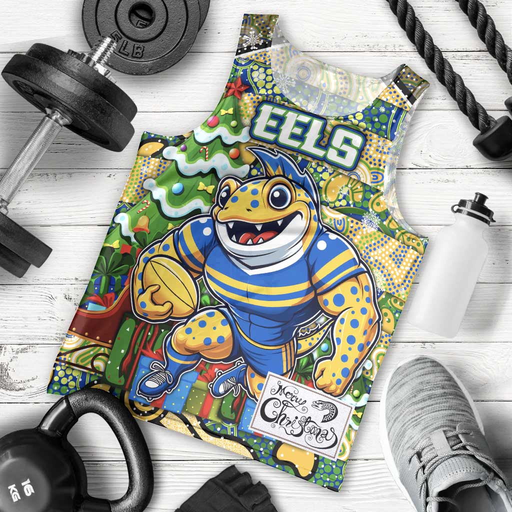 Custom Eels Rugby Merry Christmas Men Tank Top Indigenous Australian Art - Vibe Hoodie Shop