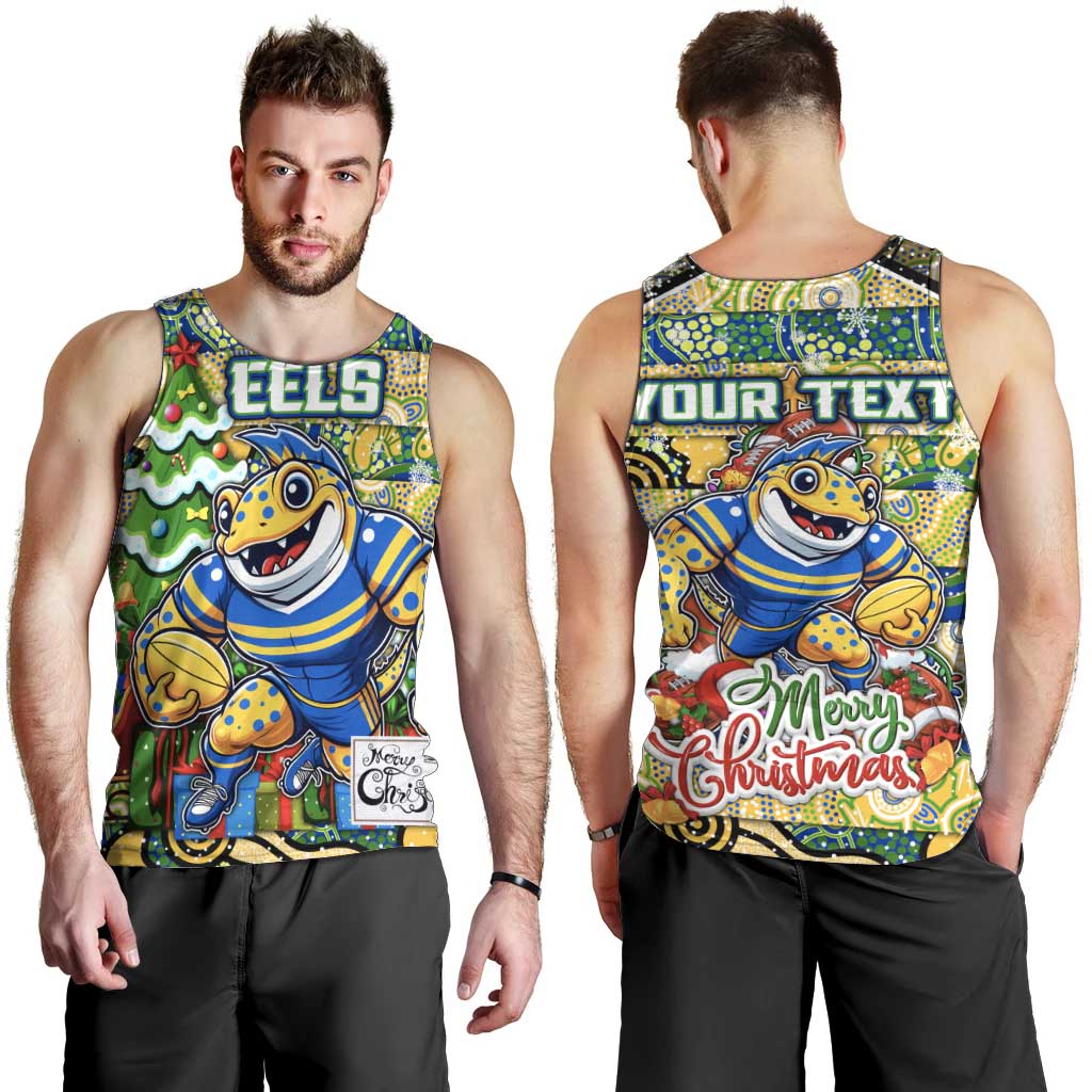 Custom Eels Rugby Merry Christmas Men Tank Top Indigenous Australian Art - Vibe Hoodie Shop