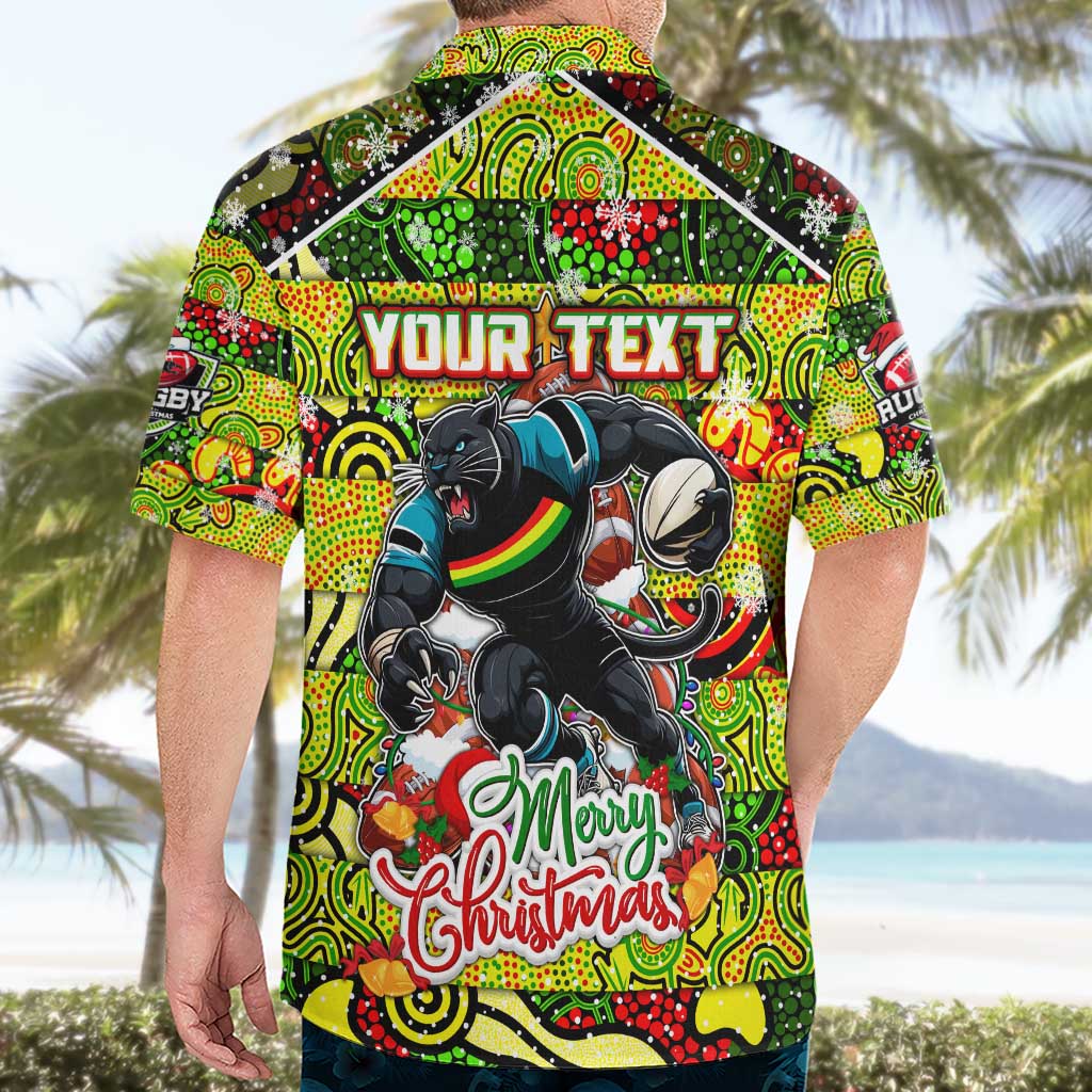 Custom Panthers Rugby Merry Christmas Hawaiian Shirt Indigenous Australian Art - Vibe Hoodie Shop