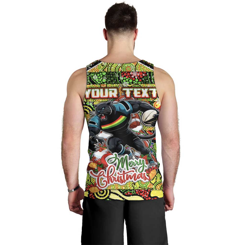 Custom Panthers Rugby Merry Christmas Men Tank Top Indigenous Australian Art - Vibe Hoodie Shop