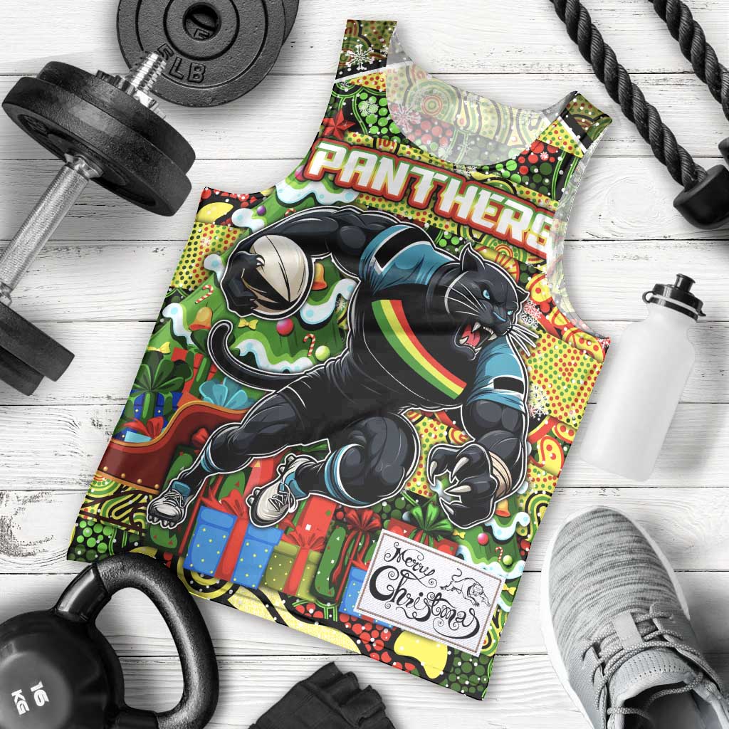 Custom Panthers Rugby Merry Christmas Men Tank Top Indigenous Australian Art - Vibe Hoodie Shop