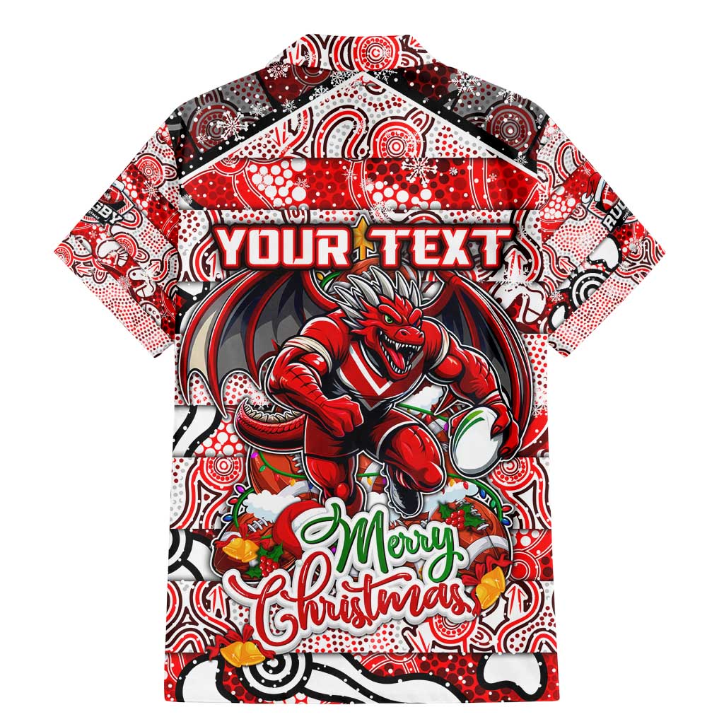Custom Dragons Rugby Merry Christmas Family Matching Mermaid Dress and Hawaiian Shirt Indigenous Australian Art