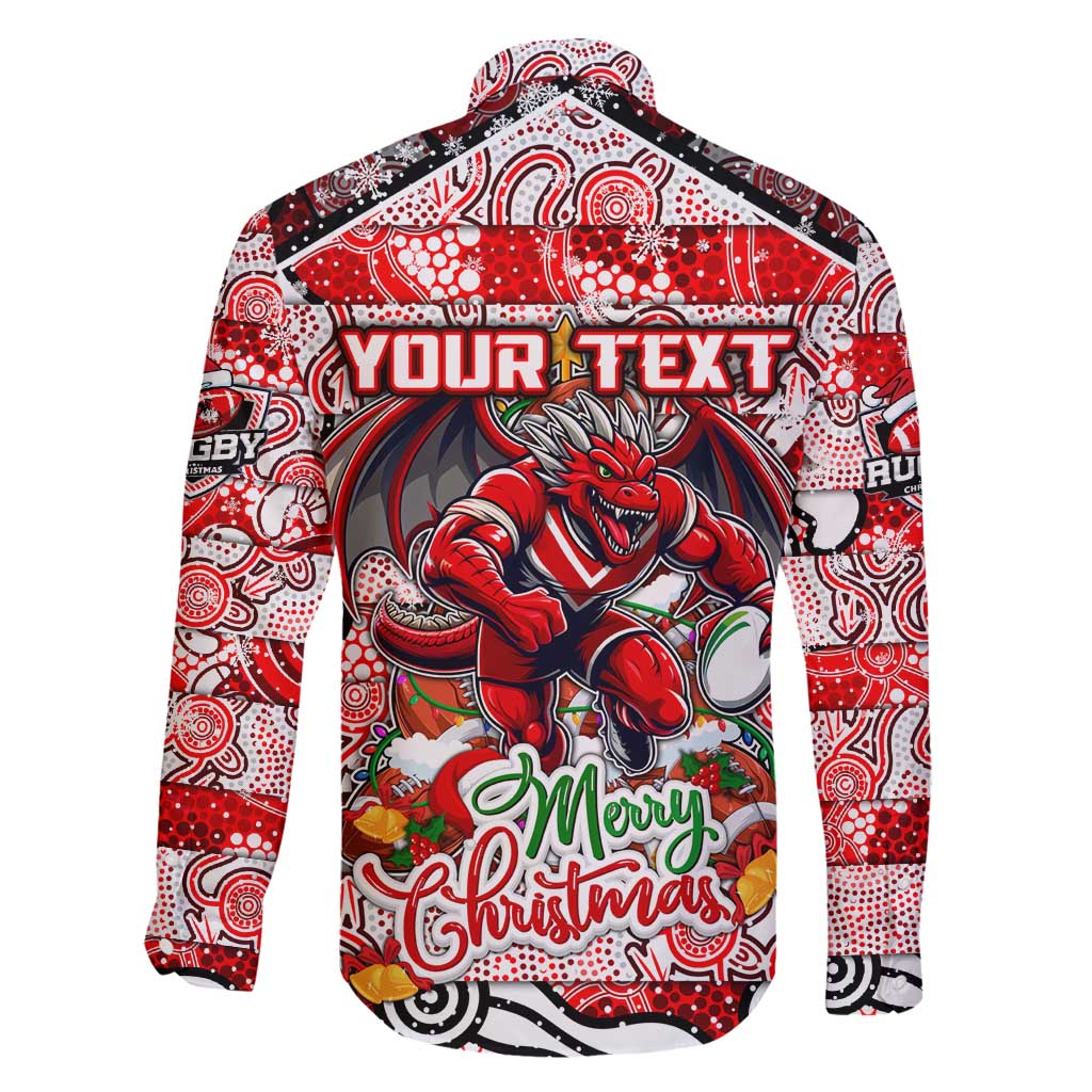 Custom Dragons Rugby Merry Christmas Family Matching Tank Maxi Dress and Hawaiian Shirt Indigenous Australian Art
