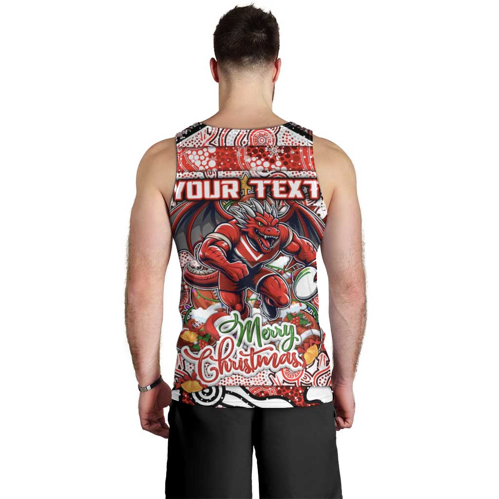 Custom Dragons Rugby Merry Christmas Men Tank Top Indigenous Australian Art - Vibe Hoodie Shop