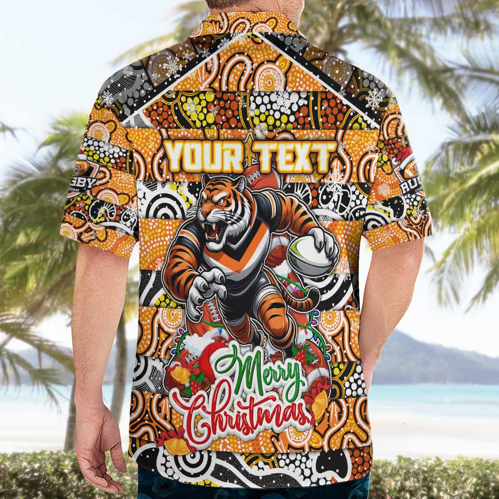 Custom Tigers Rugby Merry Christmas Hawaiian Shirt Indigenous Australian Art - Vibe Hoodie Shop